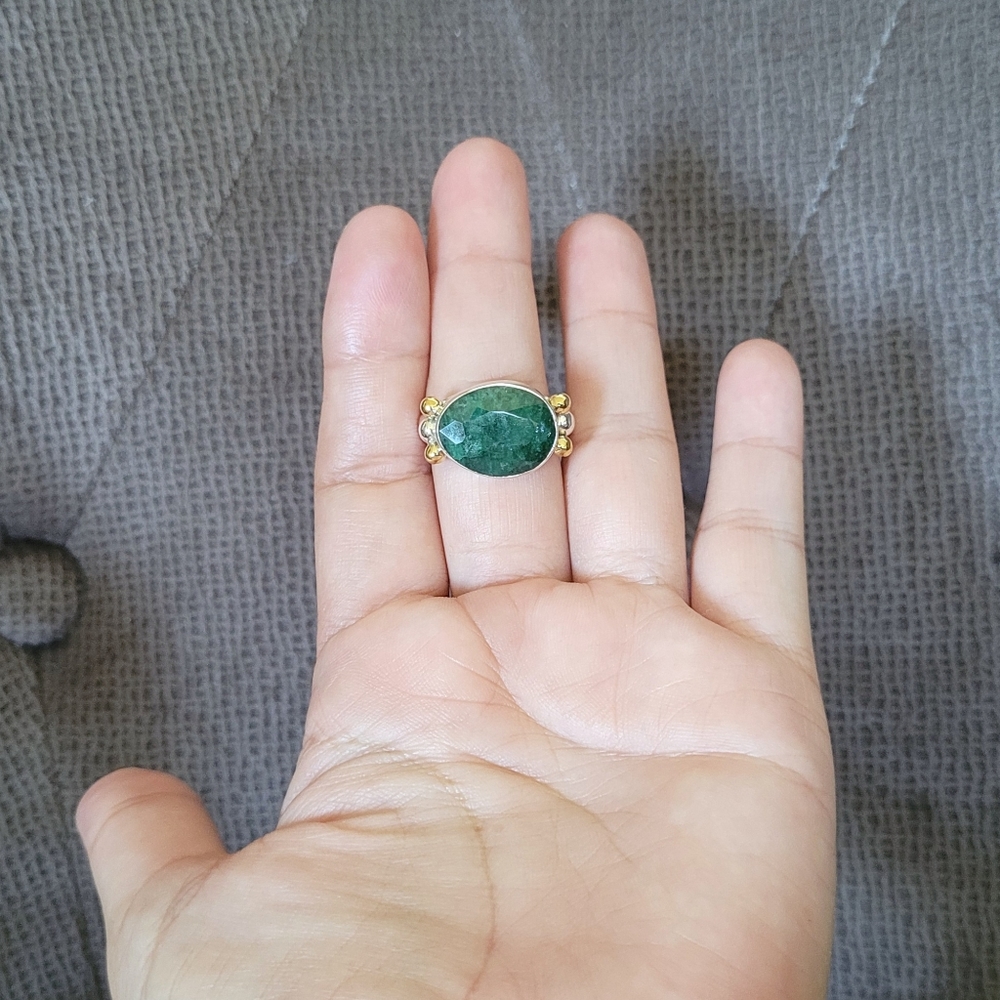 Shivam Faceted Emerald💚 Colored Beryl Statement Ring💍 - NWT - Picture 12 of 16